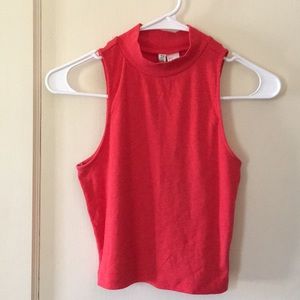 orange/red crop top